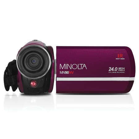Minolta MN90NV Full HD 1080p IR Night Vision Camcorder (Maroon) MN90NV-M